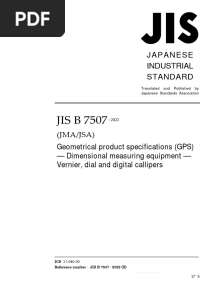JIS B 7507 2022 - Calibrador Vernier