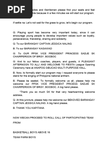 Opening Basketball Script