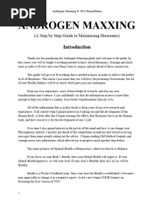Androgen Maxxing: (A Step by Step Guide To Maximizing Hormones)