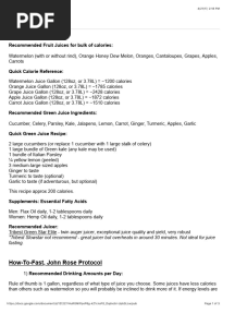 John Rose Fasting Protocol