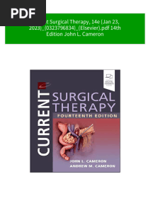 PDF Current Surgical Therapy, 14e (Jan 23, 2023) - (0323796834) - (Elsevier) .PDF 14th Edition John L. Cameron Download