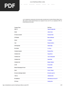 A List of Chief Financial Officer's in India