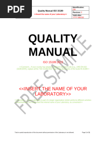 Quality Manual ISO 15189-2022 (FREE SAMPLE)