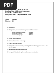 Gr. 11 English FAL Test Term 1