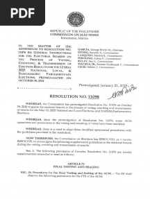 Resolution No. 11098 1