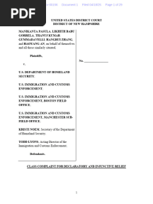F1 visa class action complaint — New Hampshire