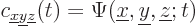 \begin{displaymath}
c_{{\underline x}{\underline y}{\underline z}}(t) = \Psi({\underline x},{\underline y},{\underline z};t)
\end{displaymath}