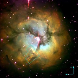 ___location of Trifid stellar jets